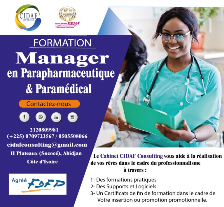 MANAGER EN PARAPHARMACEUTIQUE